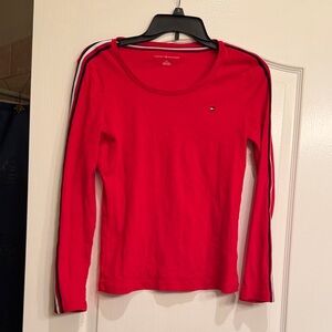 Tommy Hilfiger Women's Bright Red Long Sleeve Tee